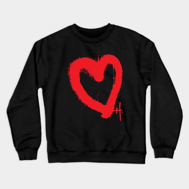 Hydrus Graffiti Heart Crewneck Sweatshirt by Hydrus